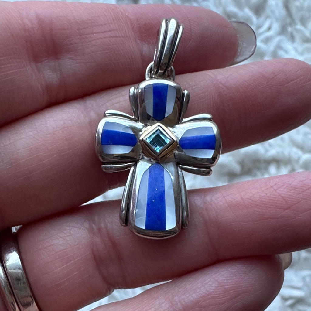 Eric Grossbardt Inlay Cross Pendant